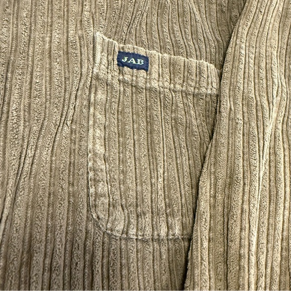 JAB VTG 90s Wide-Wale Zip-up Corduroy Shacket Olive Color Size L 100% Cotton - Picture 4 of 16